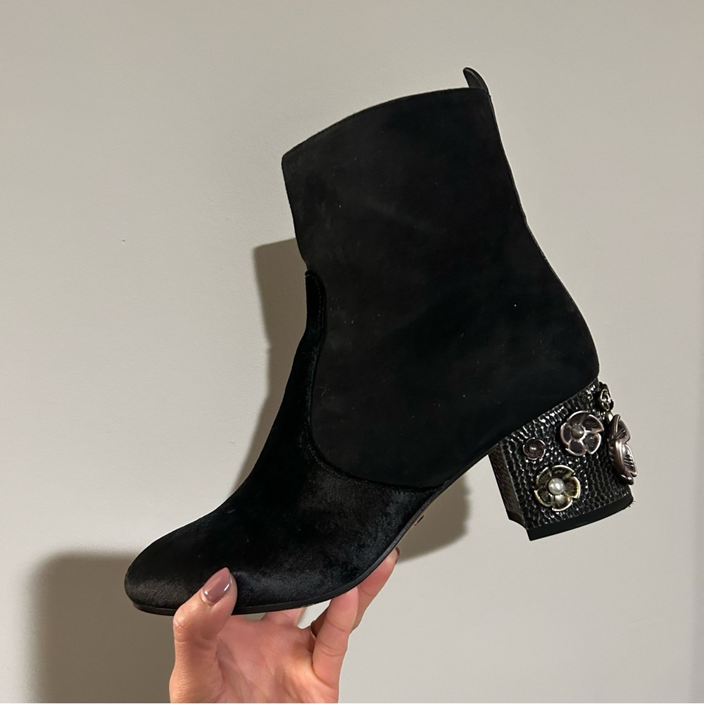 COACH Black Boots with Embellished Heel - Picture 7 of 14